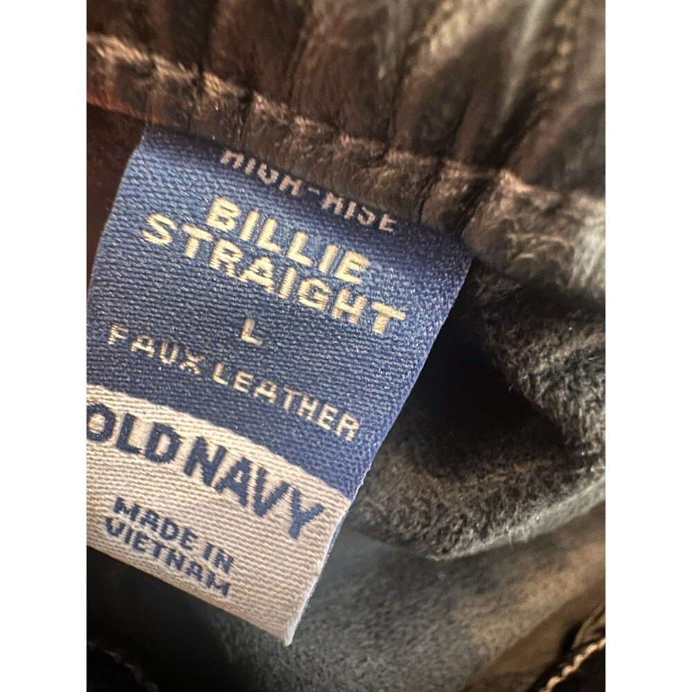 NWT Old Navy Women’s Faux Leather High Rise Billie Straight Leg Pants Large - Picture 4 of 13